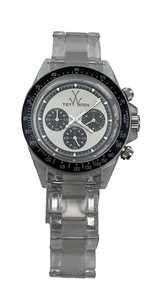 Watch Toy Watch CHRONO Quartz Polycarbonate White Rhinestones - Picture 1 of 1