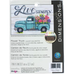 Dimensions Counted Cross Stitch Kit - Flower Truck - 7"X5" Neu - Bild 1 von 1