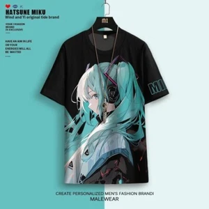 Miku Hatsune Cospaly Anime Manga Kurzarm T-Shirt Shirt Freizeit Polyester unisex - Picture 1 of 4