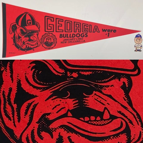 1983 Vintage Georgia Bulldogs University Football Sugar Bowl Pennant 12x30 Cover