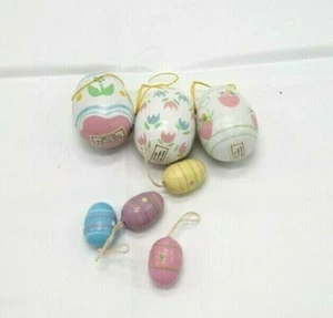 Easter Eggs Ornaments Mixed Lot Of 7 Dyed Painted Decorated - Picture 1 of 8