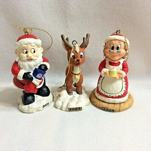 Lot of 1- 2003 + 2- 2004 Marathon Oil Co. Christmas Ornaments Mrs Santa Claus - Picture 1 of 7