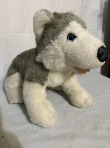 Build A Bear BABW Grey White Siberian Husky Dog Plush Stuffed Sound + Magnetic - Picture 1 of 12