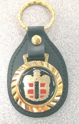 Llavero clásico real vintage negro Dodge Crest 5326 cuero negro tono dorado Foto 1 de 4