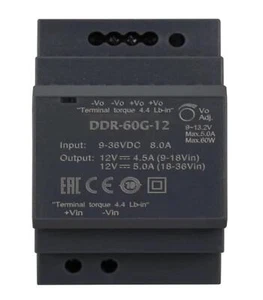 Mean Well DDR-60G-12 60W Din Rail DC/DC Converter 9-36V:12V 5A - Picture 1 of 2