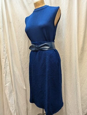 Top tejido nailon azul vintage años 60 y falda tejida de lana talla mediana Foto 1 de 4