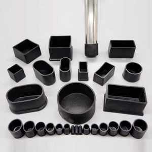 Black Rubber Tube Chair Footpad Table Protection Cover Round Tube Square Tube - Picture 1 of 12