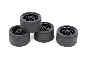 LEGO Paquete de 4 Ruedas de Neumáticos - Llantas Negras, Neumático Negro - 37 x 22 ZR (56145 / 55978) - Imagen 1 de 1
