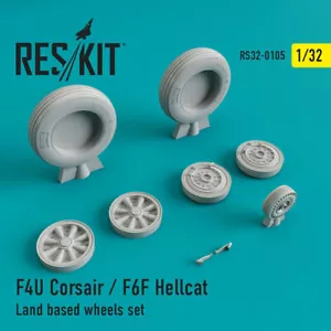 Reskit RS32-0105 Set wheels for F4U Corsair / F6F Hellcat Land based, 1:32 model - Picture 1 of 12