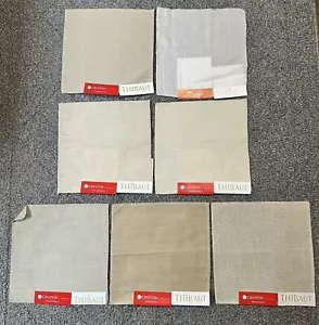 Lot of 7 Thibaut Fabric Samples Approx 8” Neutrals Aura Cream Beige White Crafts - Picture 1 of 24