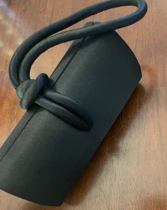 SASHA Loop Knot Clutch, Wristlet & Crossbody Black Satin Purse - Picture 1 of 9