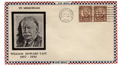 #685 William H. Taft 1930 FDC - Planty #1b Roessler Airmail Unaddressed - Image 1 of 2
