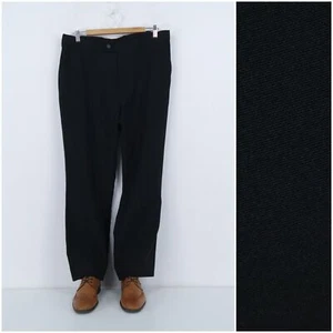 Mens Trousers 34 Waist 28.5 Leg GEORGE Dress Suit Office Black Pants Slacks - Picture 1 of 14