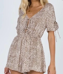 NWT Princess Polly Romper Beige Print Size 8 - Picture 1 of 12