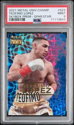 TEOFIMO LOPEZ SAPPHIRE 12/75 PSA 9 POP 1! 2021 METAL UNIVERSE CHAMPIONS CARD S23 - Image 1 of 3