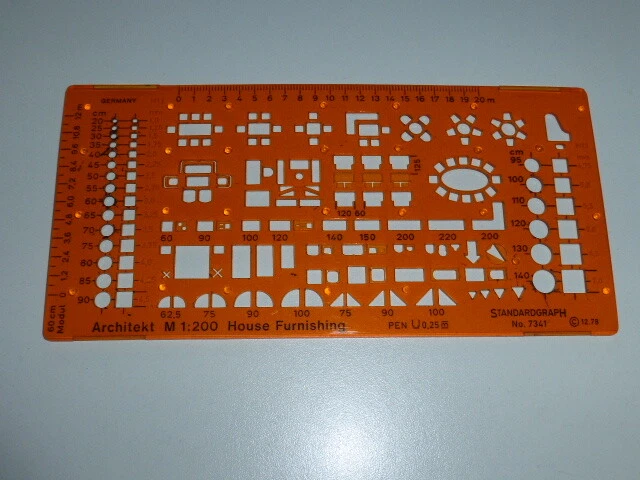 Zeichenschablone STANDARDGRAPH  N° 7341 ARCHITEKT Maßstab 1 : 200 - Bild 1 von 1