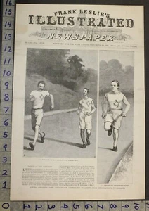 1888 COLLEGE SPORT RACE ATHLETE WALK ART WOODCUT OUTDOOR RUN HISTORIC 27417 - Picture 1 of 1