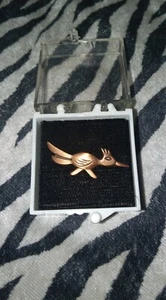 Vintage Road Runner Copper Tie Tack In Box *NICE * - Picture 1 of 6