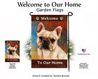 Welcome Garden Flag - Cream French Bulldog 060B