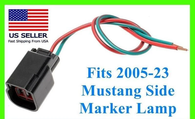 Conector de enchufe de luz de marcador lateral para Ford Mustang 2005-23 enchufe de cableado coleta Foto 1 de 1