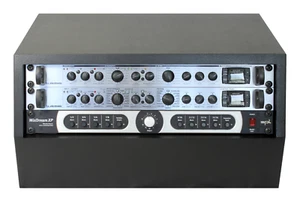 Black 3u angled 19" inch wooden rack unit/case/cabinet for studio/DJ/recording - Picture 1 of 13