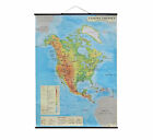 VINTAGE GEOGRAPHICAL SCHOOL PULL DOWN CHART MAP OF NORTH AMERICA