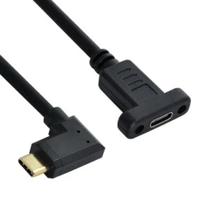 Type C Male to Female Cable 30cm USB-C USB 3.1 Left Right Angled 90 Degree - Picture 1 of 6
