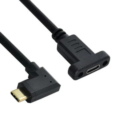 Type C Male to Female Cable 30cm USB-C USB 3.1 Left Right Angled 90 Degree - Image 1 of 4