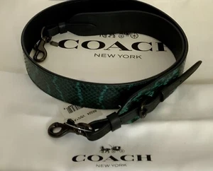 COACH 89324 Novedad Correa de Cuero Serpiente Hombro V5/Verde Pino Nuevo con Etiquetas - Imagen 1 de 7