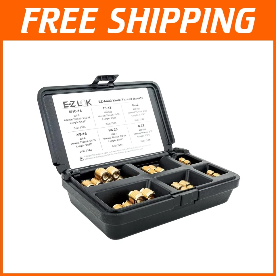 Brass Thread Inserts for Hardwood - 6-32 to 3/8-16 - Image 1 of 4