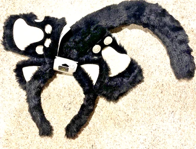 "Accesorios para disfraces de gato peludo que brillan en la oscuridad por glaseado - orejas, guantes y cola de 15""" Foto 1 de 2