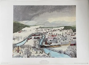 Grandma Moses Print~Hoosick Falls In Winter ~1945. BKCS - Picture 1 of 1