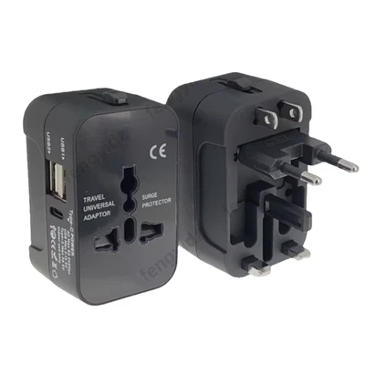 通用 USB C+3 USB 充电器世界旅行适配器 5A 转换器 美国/英国/欧盟/AU 插头 — 第 1/4 张图片