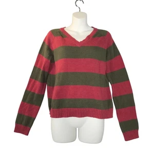 Freddy Kruger A Nightmare on Elm Street Mens Sweater Halloween Striped - Picture 1 of 9