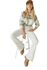 Lucky Brand Women's Moon Dust High Rise Corduroy Stevie Flare Jean Size 20/35 - Picture 1 of 5