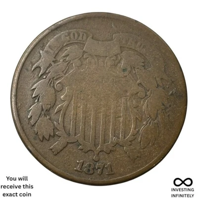 1871 2 Cent Piece X-1100 - Image 1 of 3