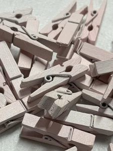 42 PCS PINK BABY SHOWER MINI CLOTHES PINS - Picture 1 of 3
