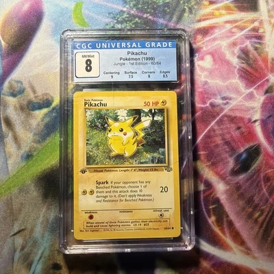 Pikachu 1st Edition 1999 Jungle Pokemon 60/64 CGC 8 Near Mint/ Mint - Image 1 of 4