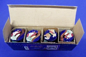 Noritake 4 Keramik Weihnachten Serviettenringe "The Night Before Christmas" mit Box - Bild 1 von 12