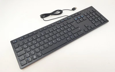 NEW Dell KB216 GERMAN Slim Office Multimedia Desktop Keyboard (BLACK) - 74J3J - Image 1 of 4