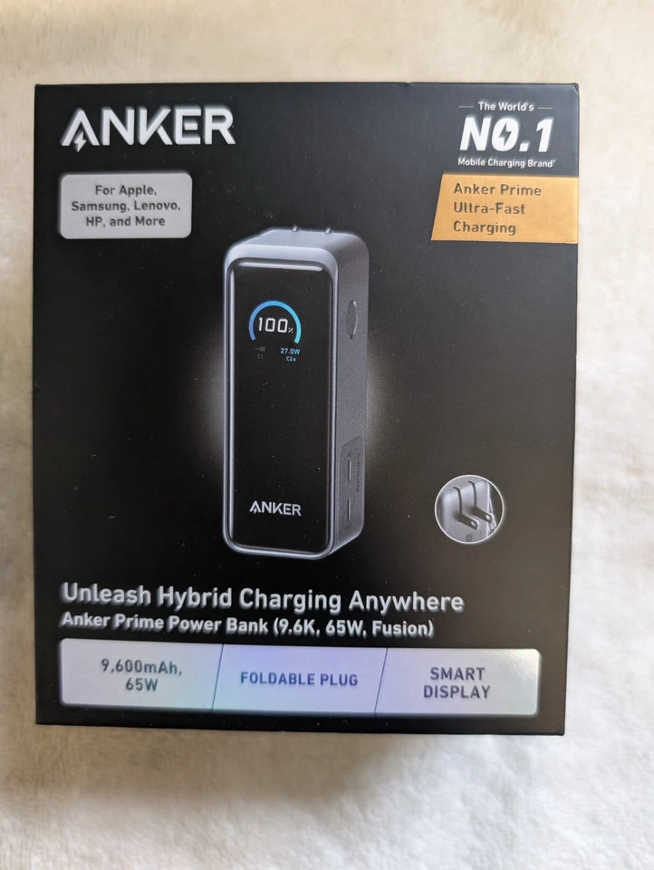 Anker - Prime Power Bank (9,6K, 65 W, Fusion) - Negro Foto 1 de 1