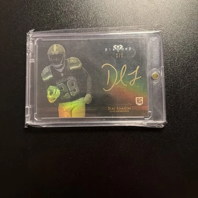 Duke Johnson 2015 Topps Diamond Rookie Auto Gold Diamond 1/1 Browns RC Autograph - Image 1 of 3