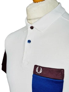 Fred Perry Tricot Pocket Polo Size M 38" Slim Fit White Excellent Conditon Rare - Picture 1 of 12