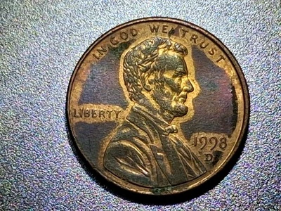 💥1998-D Lincoln Penny 1C. RD. Partial Plating, Doubling, Grease Strike RPM. 💎 - Image 1 of 4