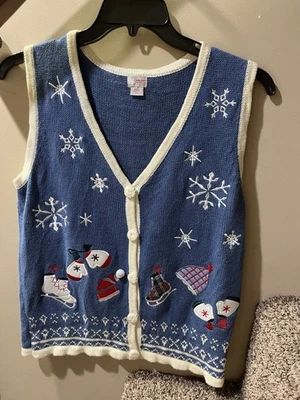 Embroidered Christmas Vest Size S - Image 1 of 4