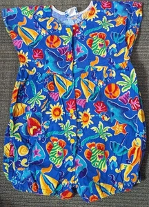 Vintage Toddler Bubble Romper Size 4T Shorts Bright Pint Snap Summer Oversized - Picture 1 of 6
