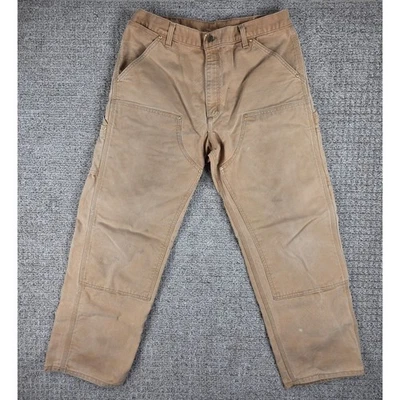 Pantalones de Lona Vintage Carhartt B01 BRN Ropa de Trabajo Tostado Doble Rodilla Para Hombre Talla 36x32 Foto 1 de 4