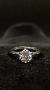 1 Carat Moissanite Solitaire Ring Size 6 925 Silver - Picture 1 of 11