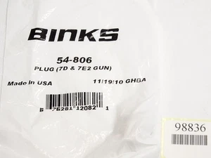 Binks 54-806 PLUG 7D & 7E2 Gun / Neu OVP - Bild 1 von 2