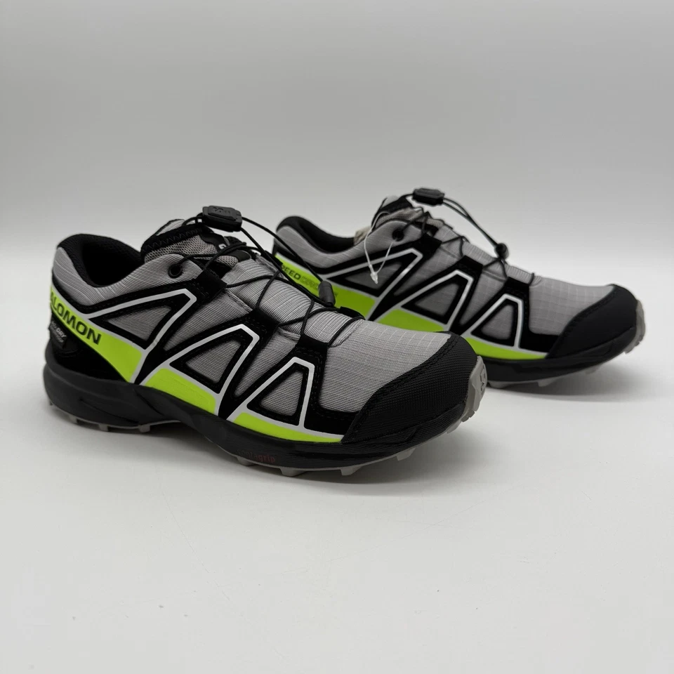 Salomon Adv. Zapatos impermeables secos juveniles talla 3 negro/gris/verde neón ContraGrip Foto 1 de 4